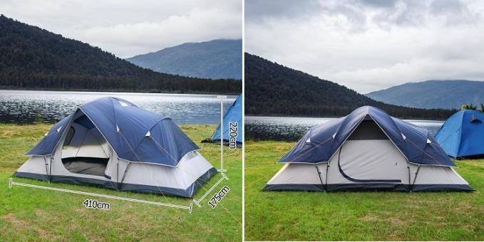 6 Person Family Camping Tent Navy Grey