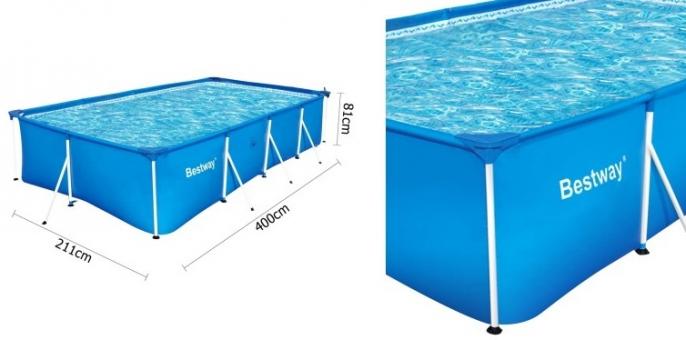 Bestway Steel Frame Above Ground Swimming Pool Blue