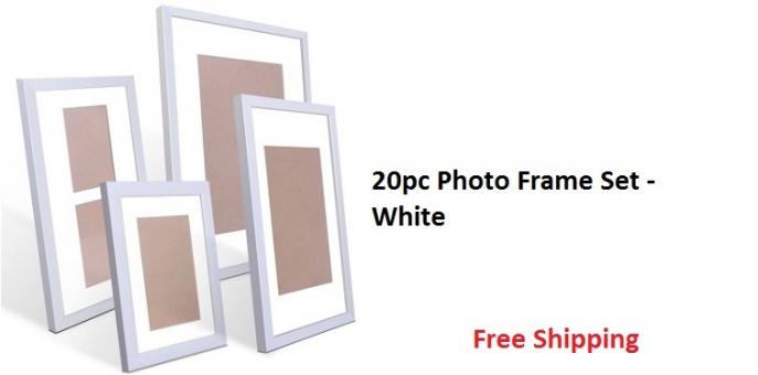  20pc Photo Frame Set - White